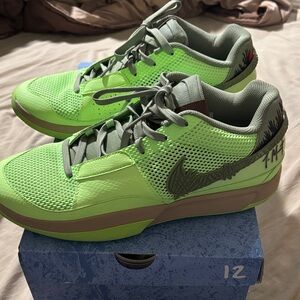 Nike Neon Green and Gray Mesh Running Shoes